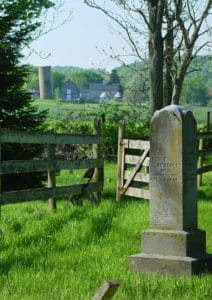 View of farm at the Waterford Union of Churches Cemetery in Loudoun County VA